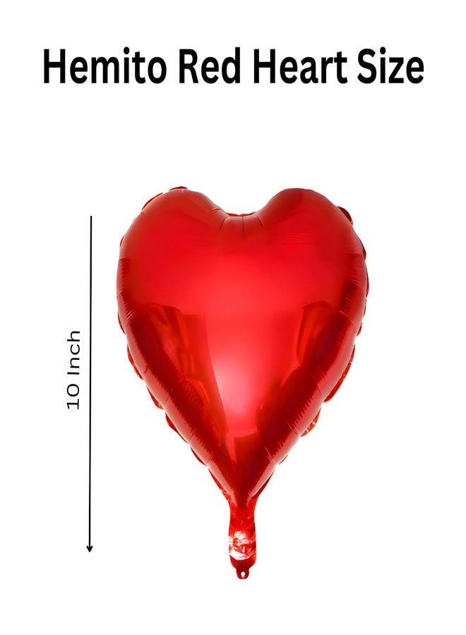 Hemito 37 Pc Valentine Decoration Kit- I Love U Banner,Balloons,Red Foil Heart| Wedding Anniversary Romantic Decoration Items for Girls Boys Couples Husband Wife - 37 Pcs - Image 4